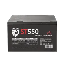Nguồn máy tính Jetek ST550 V3 550W | 450W Liên tục, Non Modular, Cáp dẹt, ATX, Đen