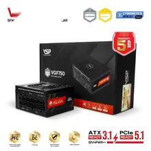 Nguồn máy tính SFX VSP VGF750 | Full Modular, Cybenetics Platinum, 750W, Đen