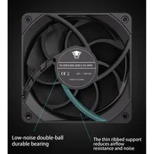 Quạt tản nhiệt PC Jungle Leopard P2 APEX | 120mm, Dual Ball Bearing, Không LED, Đen