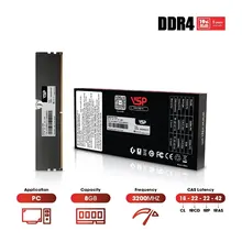 RAM PC VSP 8GB DDR4 3200MHz | (1x8GB), CL18, Hỗ trợ Intel/AMD, XMP, Không Tản (P/N DD04-8GDDR40173)