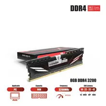 RAM PC VSP 8GB DDR4 3200MHz (P/N DD04-8GDDR40173) | UDIMM, CL18, Tản nhiệt nhôm, Đen