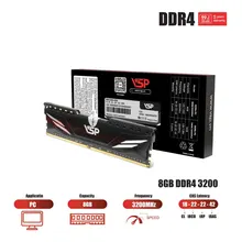 RAM PC VSP 8GB DDR4 3200MHz (P/N DD04-8GDDR40173) | UDIMM, CL18, Tản nhiệt nhôm, Đen