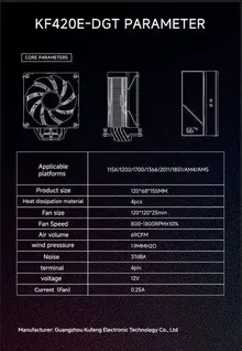 Tản nhiệt khí Leopard K420E Digital LED RGB | Hỗ trợ Socket 2011, màu đen