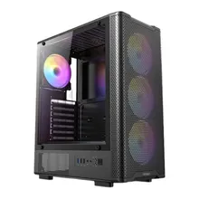 Thùng máy Antec VX310 RGB Elite | F-ATX, Kèm 4 Fan RGB, Kính cường lực