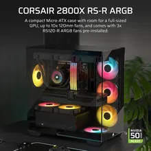Thùng máy Corsair 2800X RS-R ARGB | Kèm 3 Fan RS-R ARGB, Kính cường lực, Đen (CC-9011347-WW)