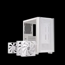 Thùng máy EINAREX PM150 RGB M-ATX | Kèm 3 Fan ARGB, Kính cường lực, Trắng