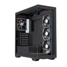 Thùng máy EINAREX Prisma S700 RGB F-ATX (Kèm Sẵn 4F ARGB) | Kính cường lực, USB 3.2 Type-C Gen 2, Đen