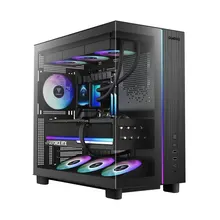 Thùng máy Gamdias Atlas M4 (Kèm sẵn 4 Fan ARGB) | F-ATX, Mid Tower, Kính cường lực, Đen