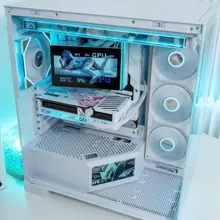 Thùng máy Jungle Leopard AX-8 LCD (Không kèm Fan) | Mid Tower, ATX/M-ATX/ITX, ARGB, Trắng