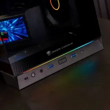 Thùng máy Leopard AX-8 LCD (Không kèm Fan) | Mid Tower, ATX/M-ATX/ITX, ARGB, Kính cường lực, Đen