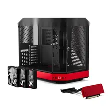 Vỏ Case Hyte Y60 BlackCherry (CS-HYTE-Y60-BR) | Mid-Tower, Dual Chamber, Kèm sẵn Riser PCIe 4.0, Đen Đỏ