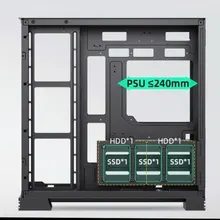 Vỏ Case Leopard AX-2 | ATX, Màn hình LCD, ARGB, Không kèm fan, Đen