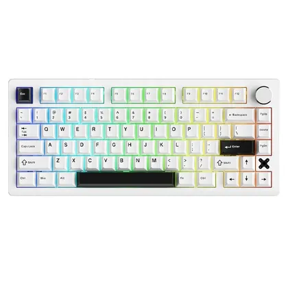 Bàn phím cơ Gaming Không Dây Dare-U Flex 75 White Black | Triple Mode, Gasket Mount, RGB, Pegasus Switch