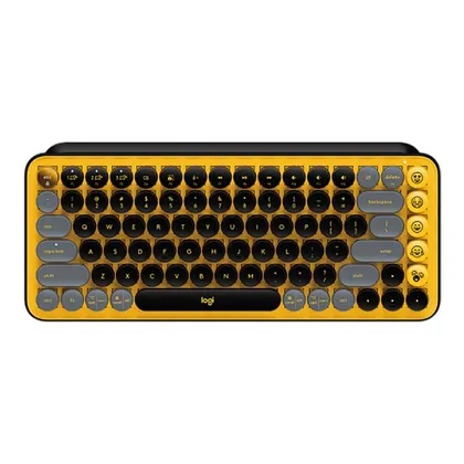Bàn phím cơ Gaming Không Dây Logitech POP Keys Wireless Bluetooth Blast Yellow | Brown Switch, Vàng/Đen (920-010577)