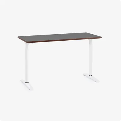 Bàn văn phòng HyperWork Core Desk - 1m2 | Khung trắng, mặt bàn đen