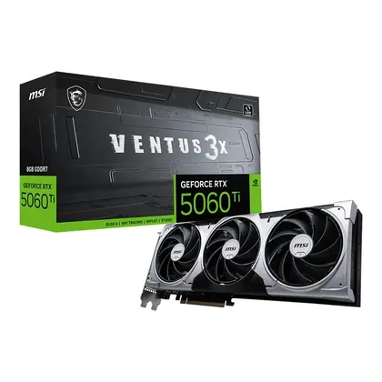 Card màn hình MSI GeForce RTX 5060 Ti 8G VENTUS 3X OC | 8GB GDDR7, 128-bit, PCIe 5.0, 3 Fan