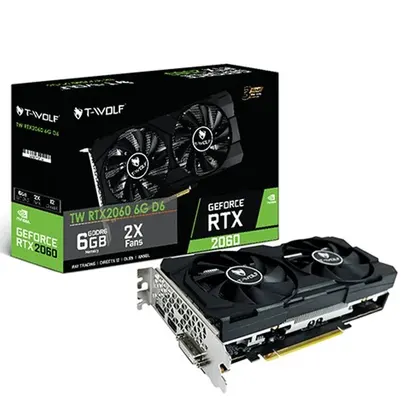Card màn hình NVIDIA GeForce RTX 2060 T-WOLF | 6GB GDDR6, 1920 CUDA, 500W lướt