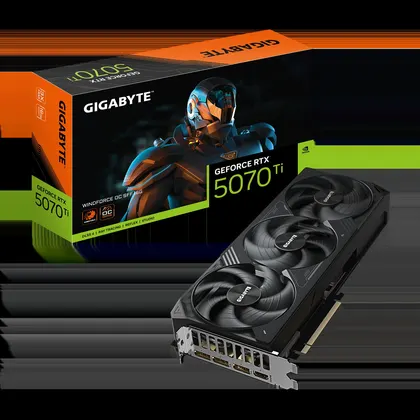 Card màn hình NVIDIA GeForce RTX 5070 Ti Gigabyte WINDFORCE OC SFF OC | 16GB GDDR7, 8960 CUDA, 750W
