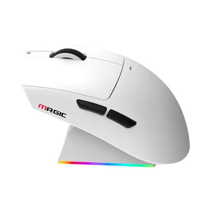 Chuột gaming Magic LDON V3 PRO | 3 Mode, Dock sạc, Trắng