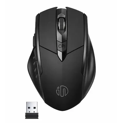 Chuột văn phòng INPHIC F1S | Wireless, 2400 DPI, 95g, Đen