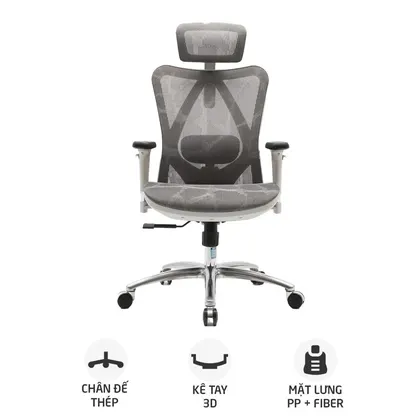 Ghế công thái học Ergonomic M57 Xám