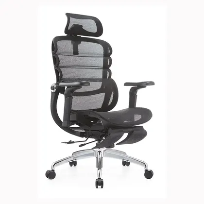 Ghế Công Thái Học Manson Foris, Màu Đen, Có gác chân | Đỡ Lưng Bionic Spine, Ngả Sâu 147 Độ, Tay 5D