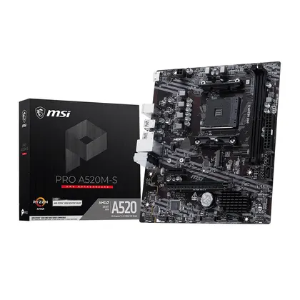 Mainboard MSI PRO A520M-S | AMD A520, AM4, 2 khe DDR4, PCIe 3.0