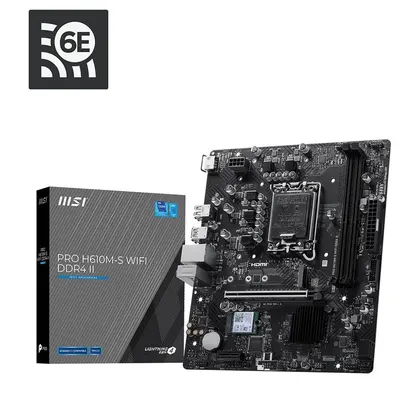 Mainboard MSI PRO H610M-S WIFI DDR4 II | LGA1700, mATX, 2 khe DDR4 64GB, Wi-Fi 6E
