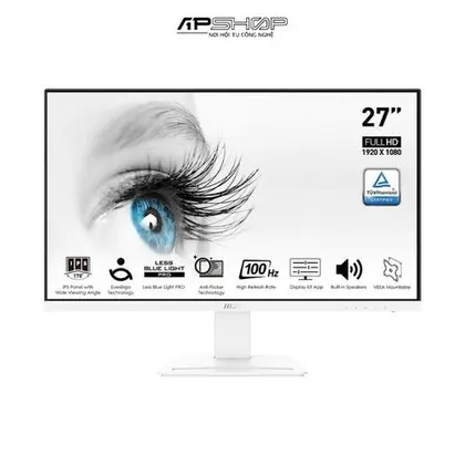 Màn Hình Máy Tính cũ MSI Pro MP273AW (27 inch -ips-FHD -100Hz -1ms ) Trắng