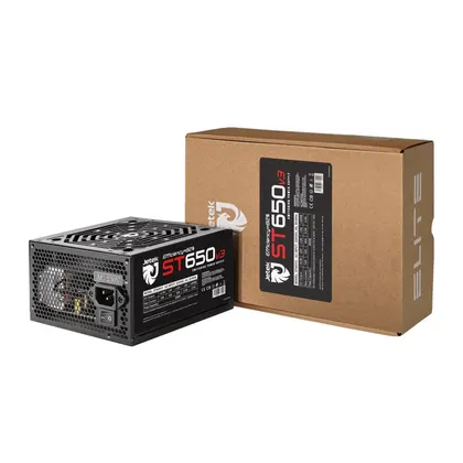 Nguồn máy tính Jetek ST650 V3 600W Cáp Dẹt Đen | ATX, Single Rail, 2 PCIe 6+2-pin