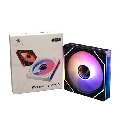 Quạt tản nhiệt PC Leopard Prism 4Max | Fan lẻ 120mm, ARGB, Gió ngược, Đen
