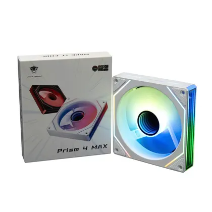 Quạt tản nhiệt PC Leopard Prism 4Max | Fan lẻ 120mm, ARGB, Trắng