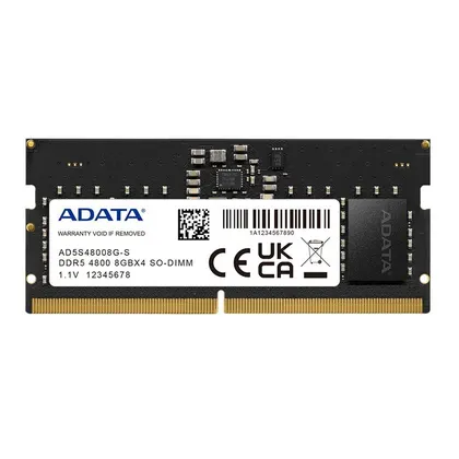 RAM Laptop ADATA 8GB DDR5 4800MHz SO-DIMM (AD5S48008G-S) | 262-Pin, On-Die ECC