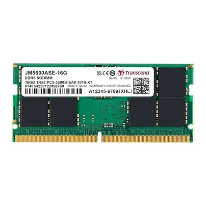 RAM Laptop Transcend 16GB DDR5 5600MHz SO-DIMM (JM5600ASE-16G) | CL46, 1.1V, 262 Pin