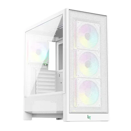 Thùng máy Gaming Linktech Bahamut 4FA | Full ATX, Kèm Sẵn 4 Fan ARGB, Trắng