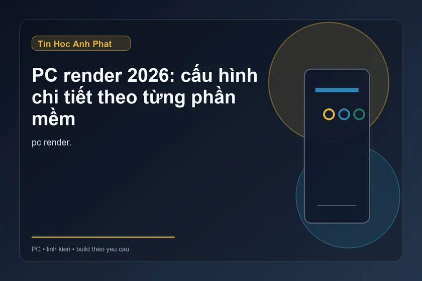 PC render 2026: cấu hình chi tiết theo từng phần mềm