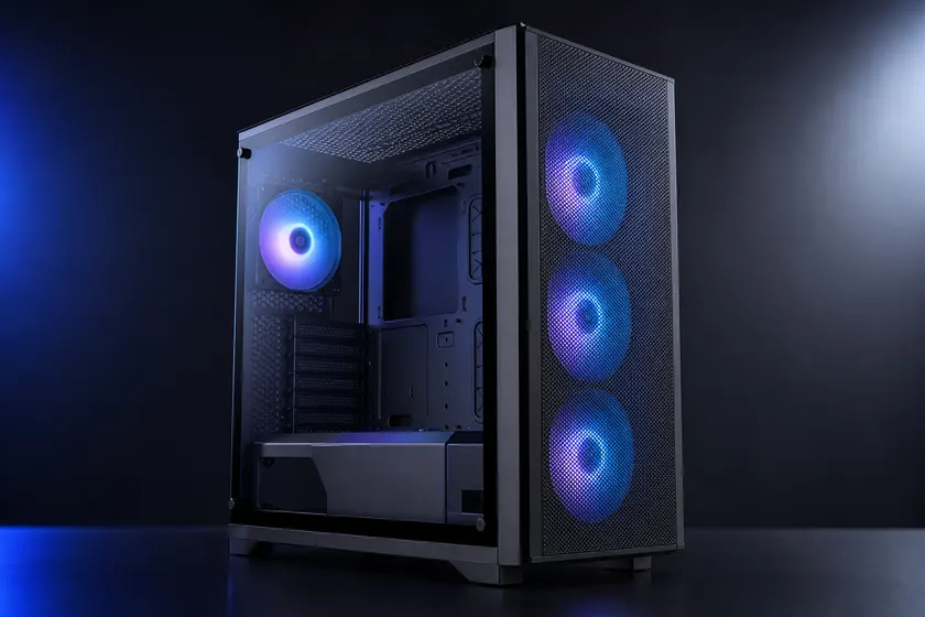 Vỏ máy tính mid-tower ATX kính cường lực mặt lưới tản nhiệt tốt