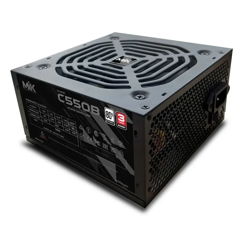 Nguồn máy tính MIK C650B | 550W, Hiệu suất 85%, DC to DC, ATX, Đen